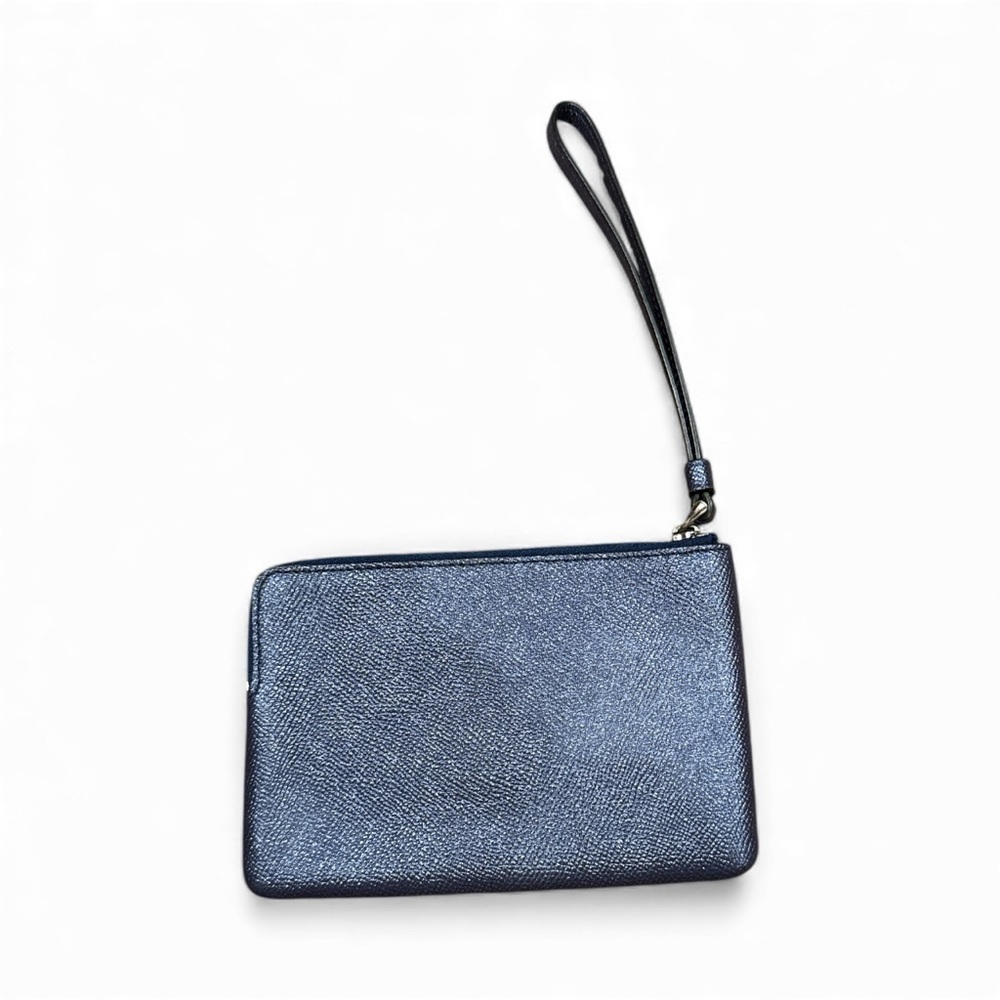 Coach Metallic Blue Wristlet - Picture 2 of 4